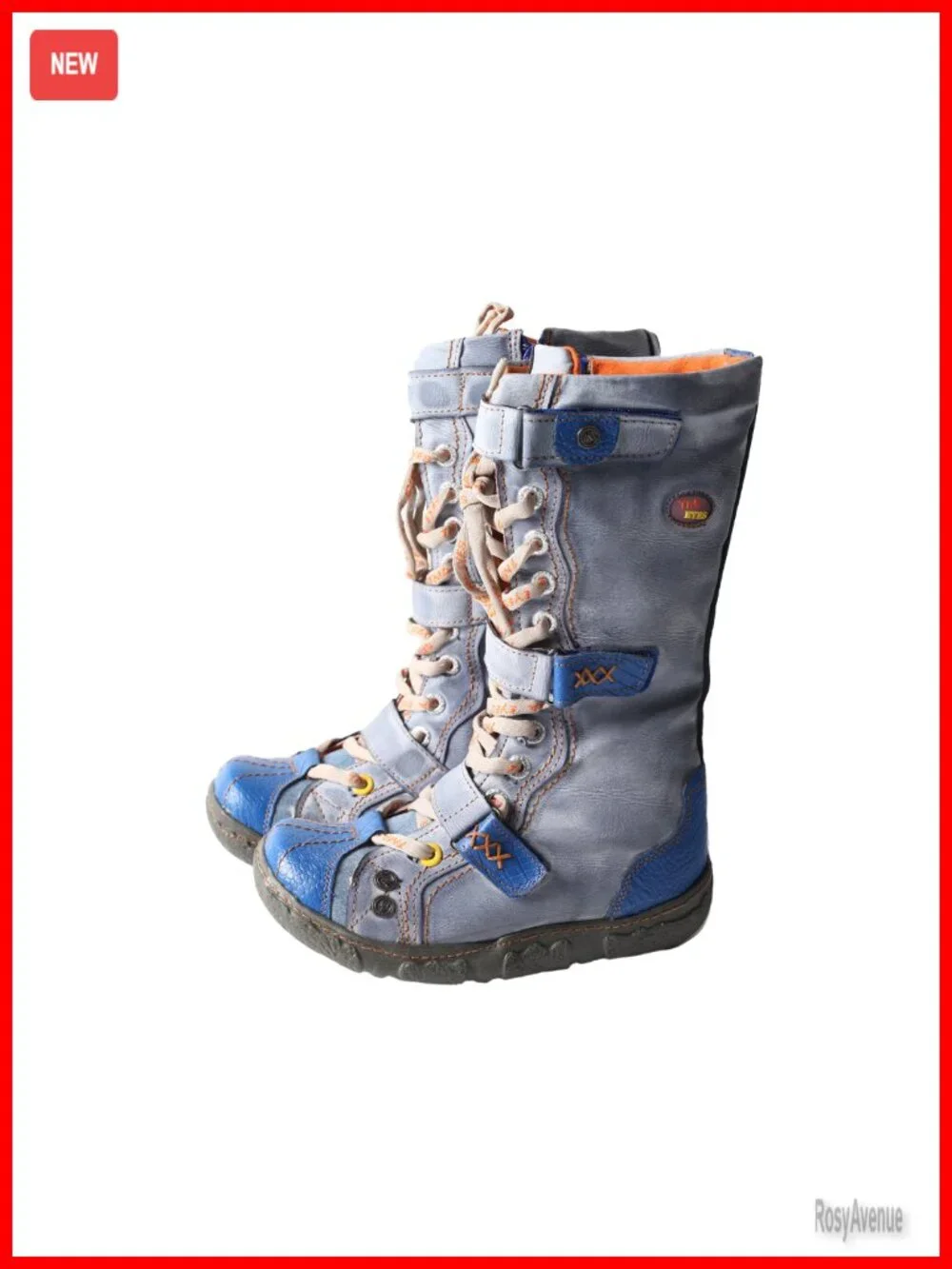 Strap-Accent Washed PU Leather Flat Boots with Faux Fur Lining, Zip Closure